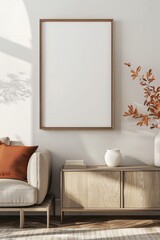  Contemporary Living Room Poster Frame Mockup

