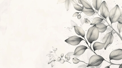 Illustration Aesthetic Background Hand Drawn Floral Leaf