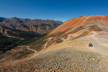 Red mountains in the San Juan Mountains near Ouray, Colorado