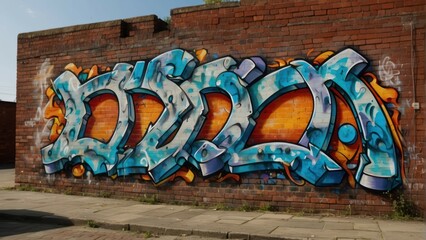Colorful graffiti art on a brick wall