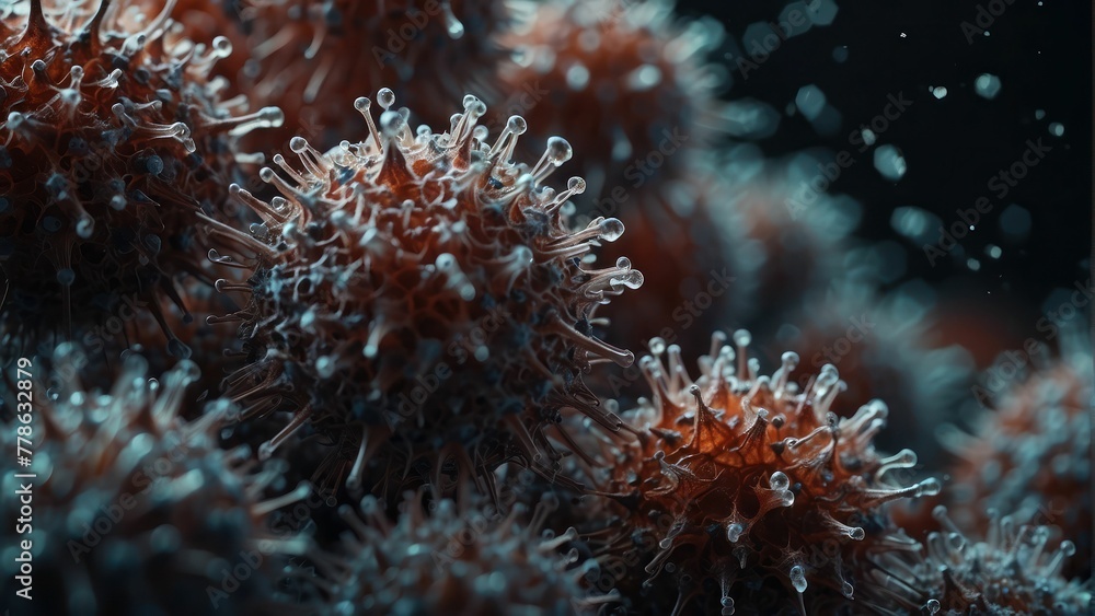 Poster close up of intricate microorganism structures