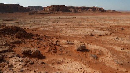 Mars like red desert landscape during daytime
