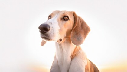 english foxhound dog isolated on white background generative ai
