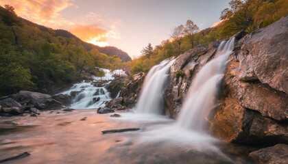 Fototapeta na wymiar beautiful cascading waterfalls