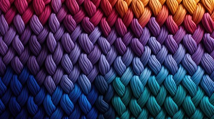 colorful knitted rainbow yarn threads background