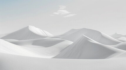 Clear sky meets the smooth white dunes creating a peaceful backdrop - obrazy, fototapety, plakaty