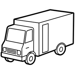 refrigerated truck isolated on white background -Vector illustration