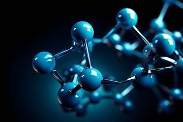 Captivating Blue Molecular Model A Futuristic Scientific