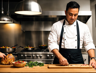 Chef Preparing Food in a Kitchen