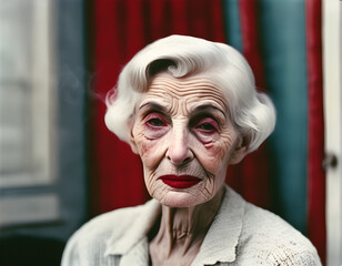 Graceful Longevity: A Portrait of an Elderly White Woman