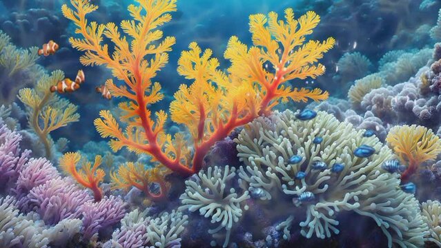 Unraveling the Mysteries of Underwater Life. Seamless looping 4k time-lapse virtual video animation 