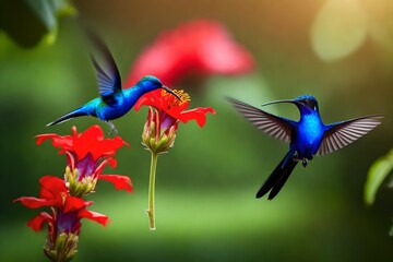 hummingbird and flower