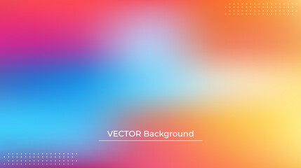 Smooth and blurry colorful gradient mesh background. Modern bright rainbow colors. Easy editable soft colored vector banner template. Premium quality