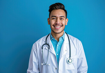 Smiling Doctor in White Coat: Portrait of Handsome Healthcare Provider