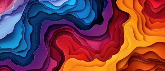 abstract colorful background papercut style, Close up of multicolored wallpaper with wavy design.,Organic Flowing Lines abstract background. Colorful futuristic illustration art. 