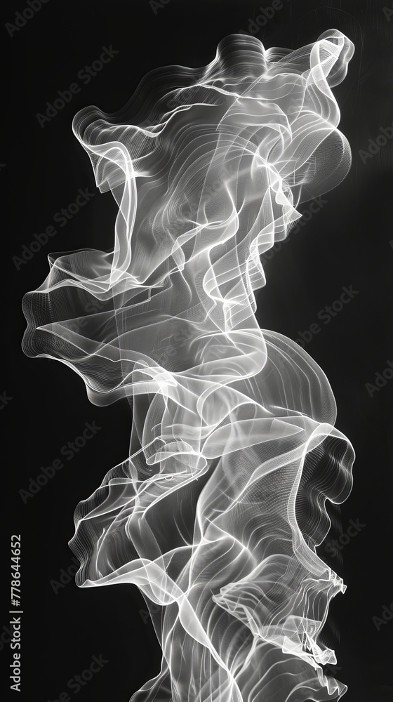 Poster photogram art shadows and light creating abstract shapes