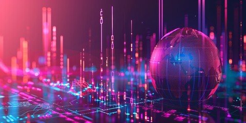 Obraz premium The bustling trading of global finance, where every transaction resonates with the pulse of economic vitality and opportunity