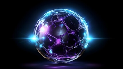 Glowing Ethereal Sphere Representing Electrical Neural Connections and Technological Innovation
