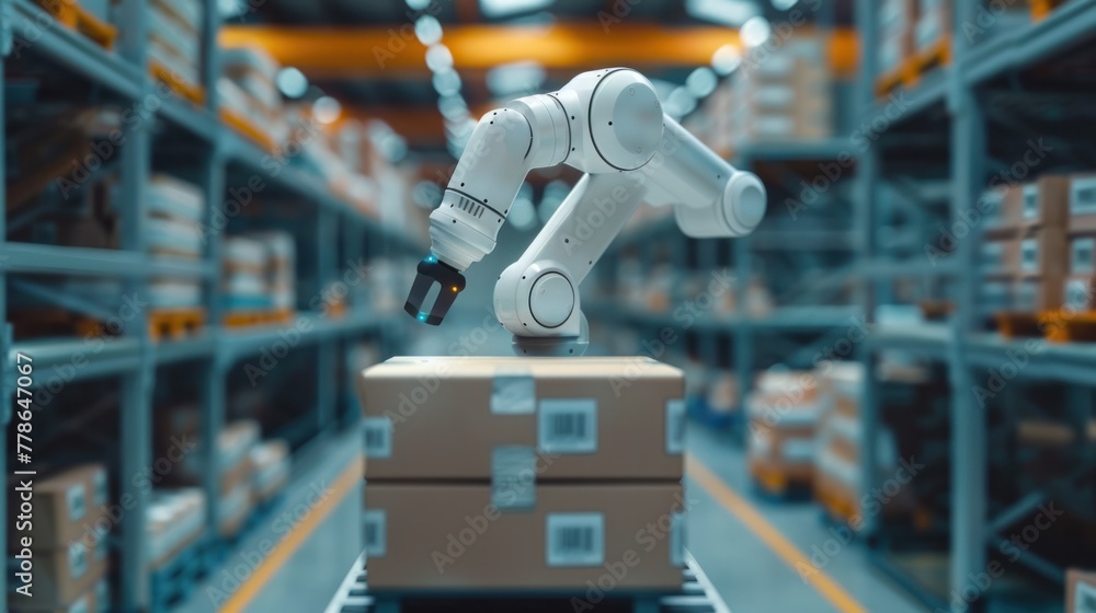Aufkleber smart robot arm systems for digital innovation in warehouses and factories automated production robo