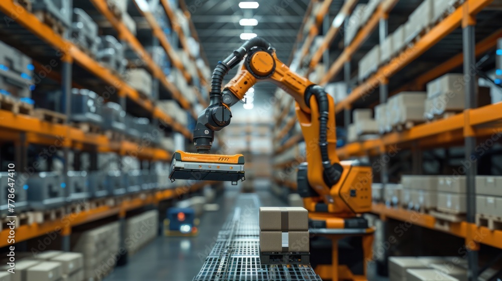 Aufkleber smart robot arm systems for digital innovation in warehouses and factories automated production robo