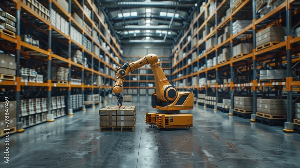 Poster smart robot arm systems for digital innovation in warehouses and factories automated production robo
