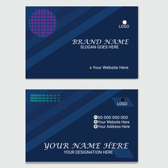 Double-sided creative business card template. Portrait and landscape orientation. Horizontal and vertical layout. Vector illustration