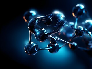 Fototapeta premium Intricate Translucent Molecular Connections in Hydrogen Inspired Abstract Concept