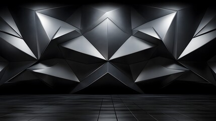 Polygon Framed Concrete Room Futuristic Geometric D Interior Architecture Background Rendering