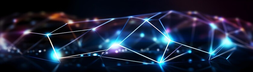 Vibrant and Dynamic Wireless Network Connection Abstract Data Background with Glowing Futuristic Symbols