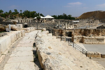 05 06 2022 Haifa Israel. In the Beit She'an National Park, after the earthquake, the ruins of an...
