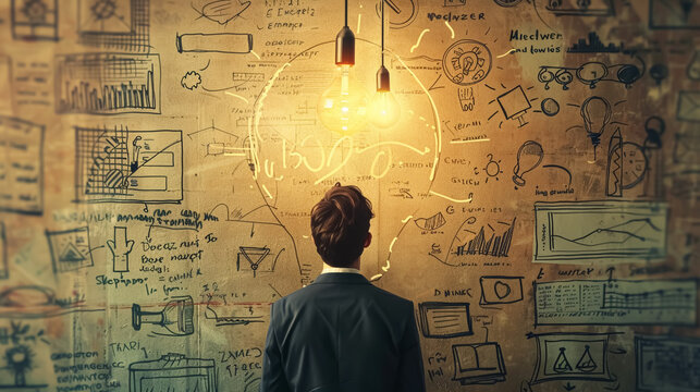 Creative Minds at Work: Entrepreneur Brainstorming Ideas for a New Venture.