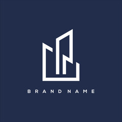 building and P logo vector symbol