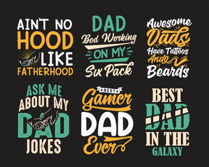 father's day t-shirt design bundle. - obrazy, fototapety, plakaty