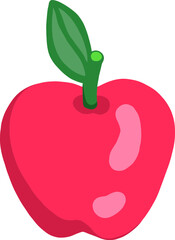 red apple with leaf