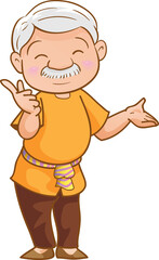 Elderly seniors old people character