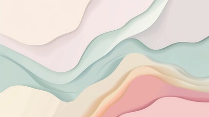 Soft-hued layered waves in a seamless abstract design ideal for backgrounds and elegant concepts