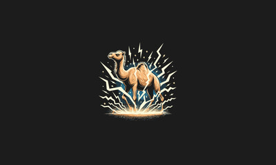camel with lightning vector illustration artwork design