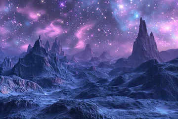 Fotobehang Purple colored landscape in space  © rushay