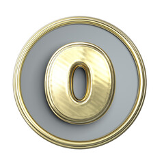 Coin with number 3D render gold material