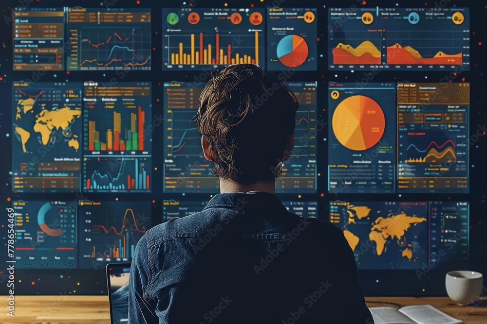 Poster key content marketing techniques for business success: using dashboard controls and data analysis to