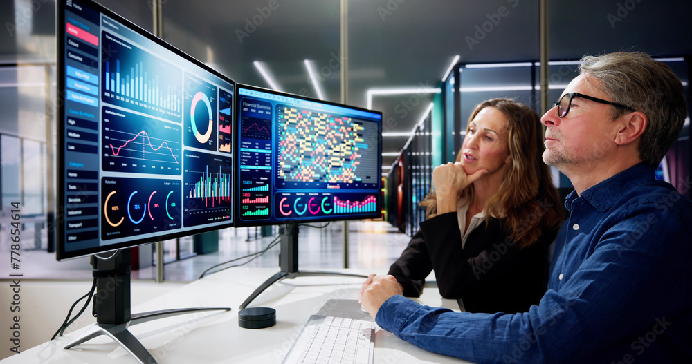 Aufkleber Performance Analytics Dashboard Tech On PC Screen
