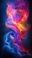 A vivid 3D semicircle in neon colors against a dark background Vertical Mobile Wallpaper , abstract fire flame background for design artworks, business cards and flyers
 - obrazy, fototapety, plakaty