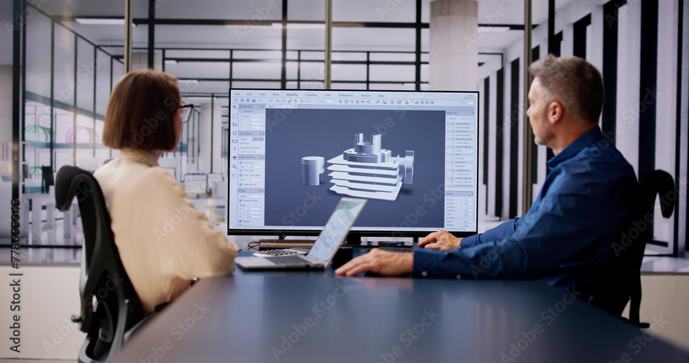 Poster 3d software engineer developing engineering design