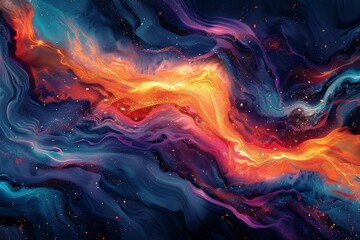 Abstract colorful background with motion flow  - obrazy, fototapety, plakaty