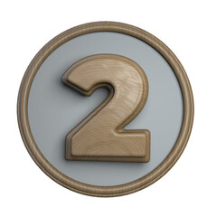 Coin with number 3D render