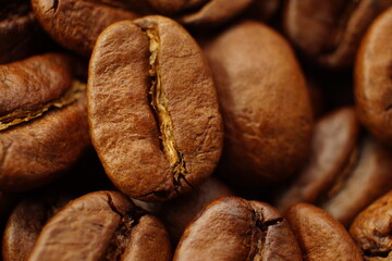 aromatic arabica coffee beans background - 778655499