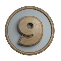 Coin with number 3D render