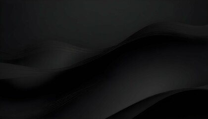 Abstract futuristic dark black background with waved design. Realistic 3d wallpaper with luxury flowing lines. Elegant backdrop for poster, website, brochure, banner, app etc… vector illustration - obrazy, fototapety, plakaty