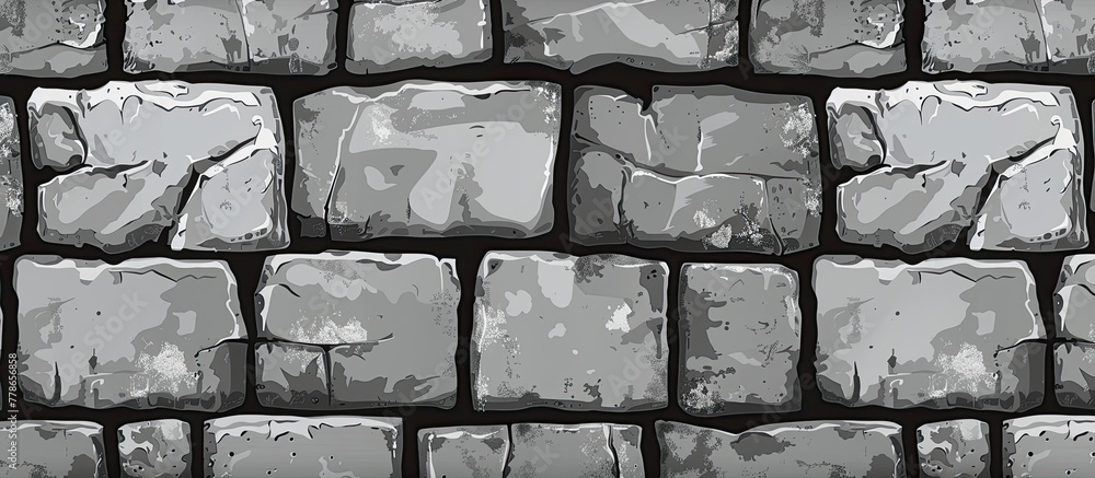 Aufkleber a monochrome drawing of a brick wall showcasing the rectangular pattern of the bricks. the building 