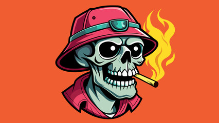 smoking-skull-wearing-bucket-hat